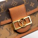 AAA Replica Louis Vuitton LV DAUPHINE CHAIN WALLET MONOGRAM REVERSE CANVAS GHW