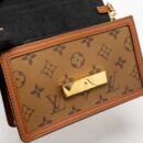 AAA Replica Louis Vuitton LV DAUPHINE CHAIN WALLET MONOGRAM REVERSE CANVAS GHW