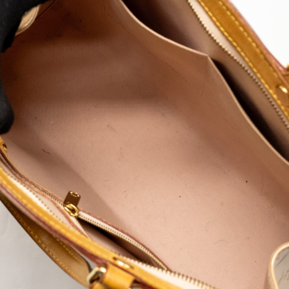 AAA Replica Louis Vuitton LV VERNIS BREA MM PATENT MONOGRAM BEIGE GHW