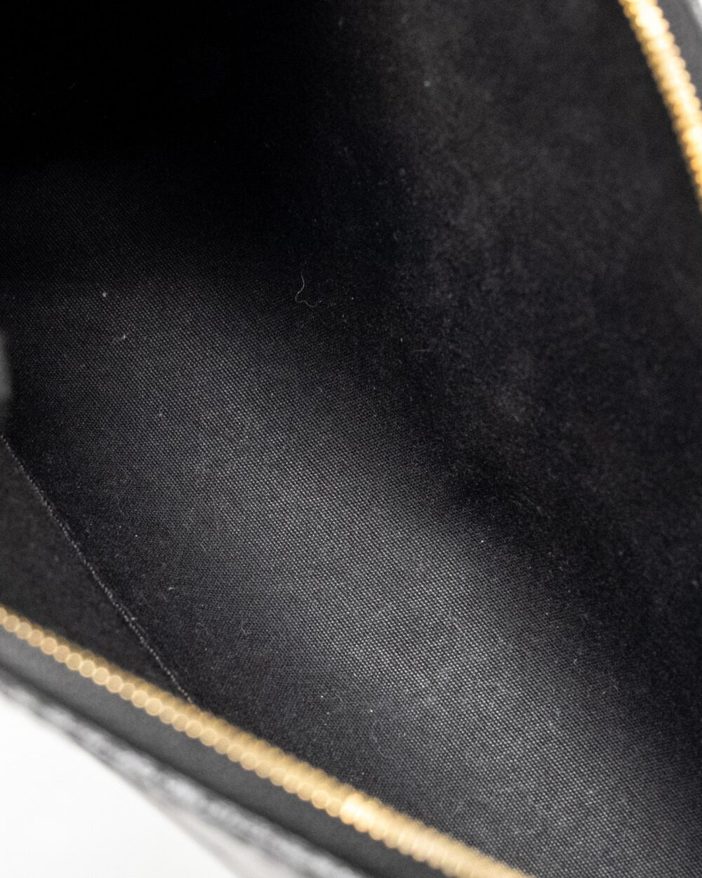 AAA Replica Louis Vuitton LV VERNIS SANTA MONICA CLUTCH PATENT BLACK GHW