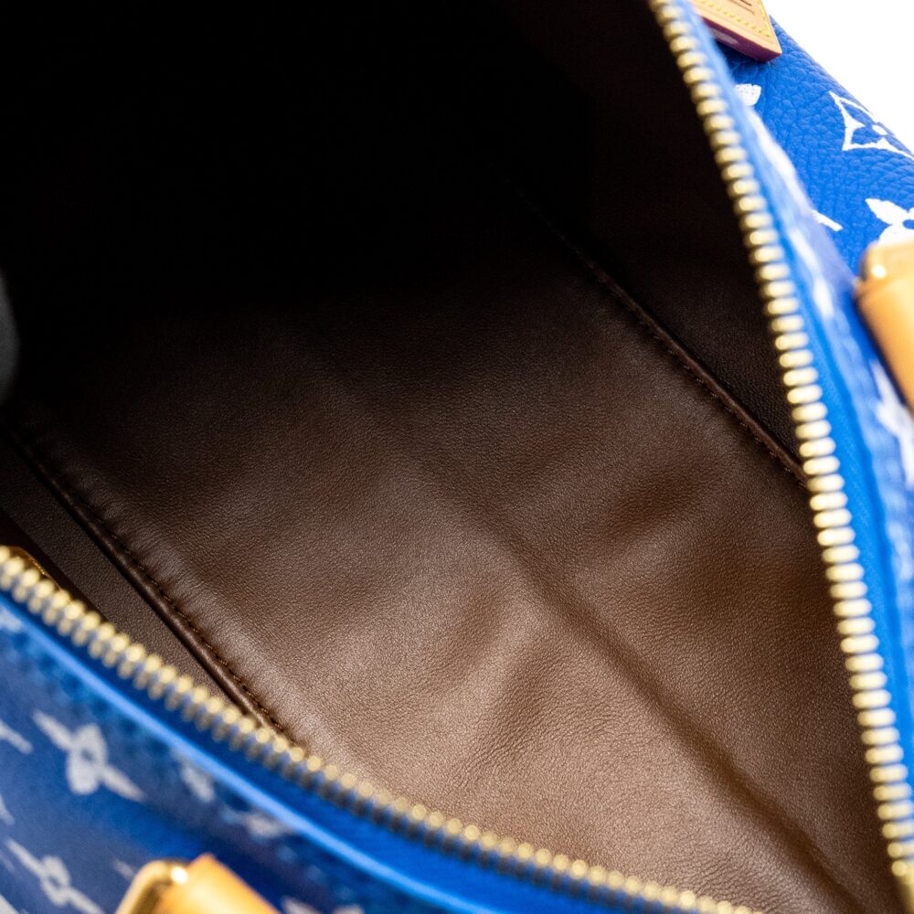 AAA Replica Louis Vuitton LV SPEEDY P9 BANDOULIERE 25 MONOGRAM SOFT CALFSKIN BLEU GHW