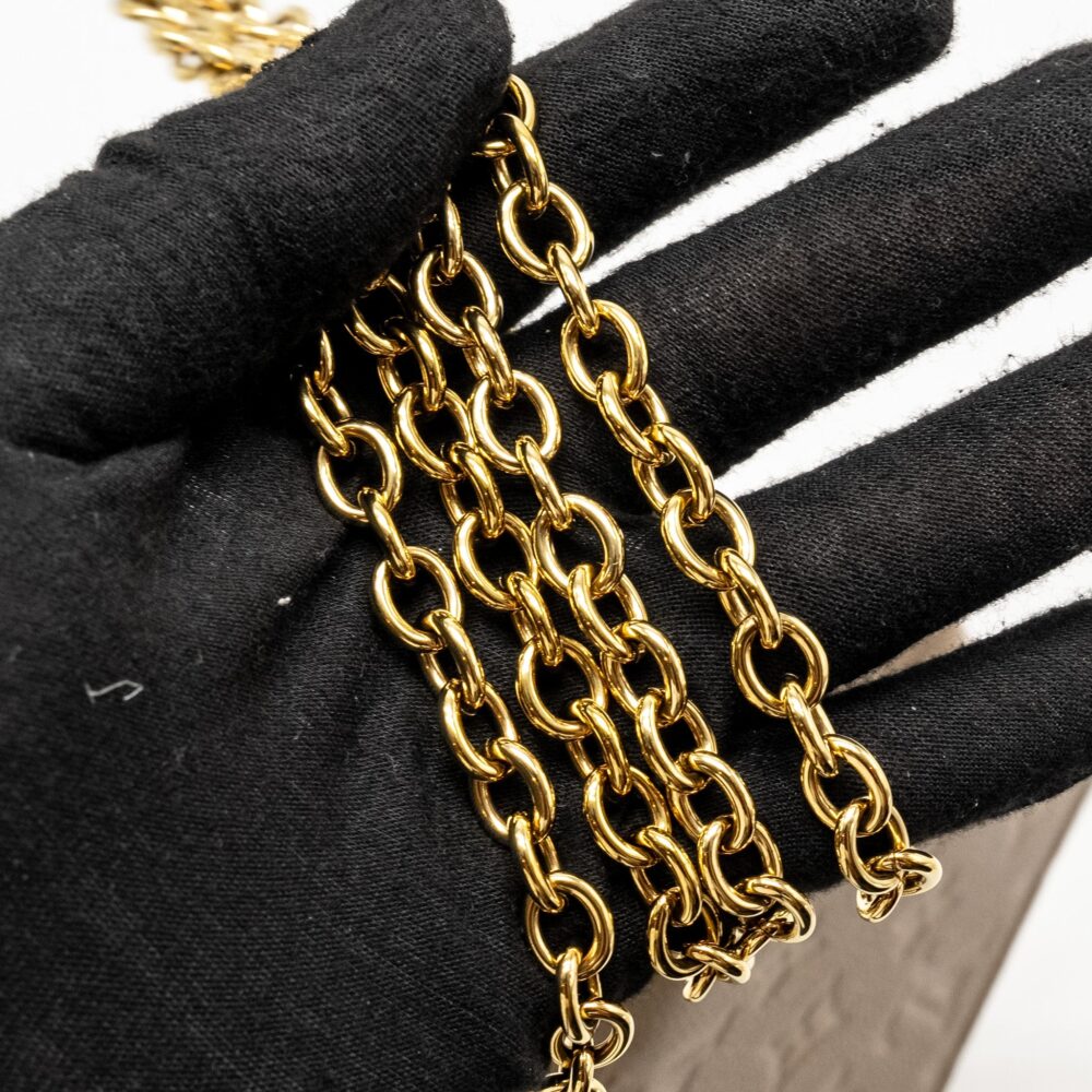 AAA Replica Louis Vuitton LV VAVIN CHAIN WALLET MONOGRAM EMPREINTE GREY GHW