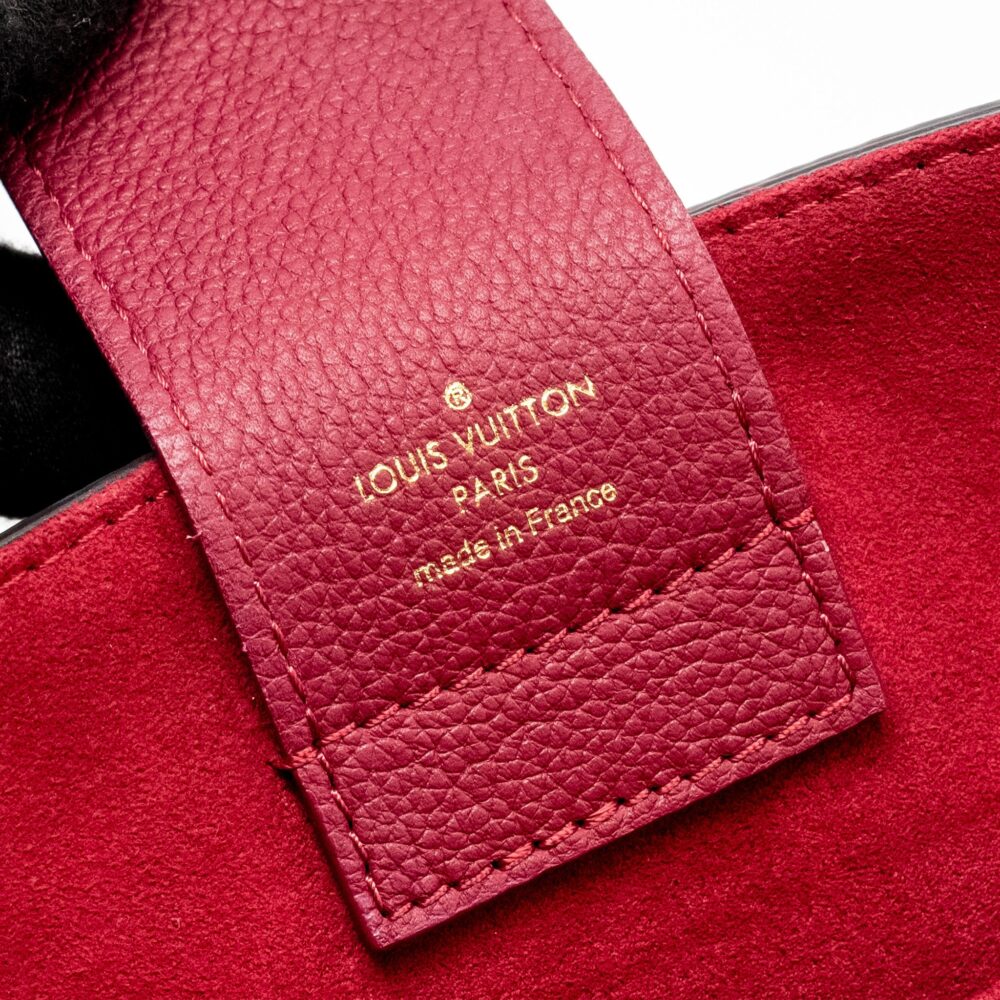 AAA Replica Louis Vuitton LV RIVERSIDE TOTE BAG DAMIER EBENE CANVAS RED/BROWN GHW