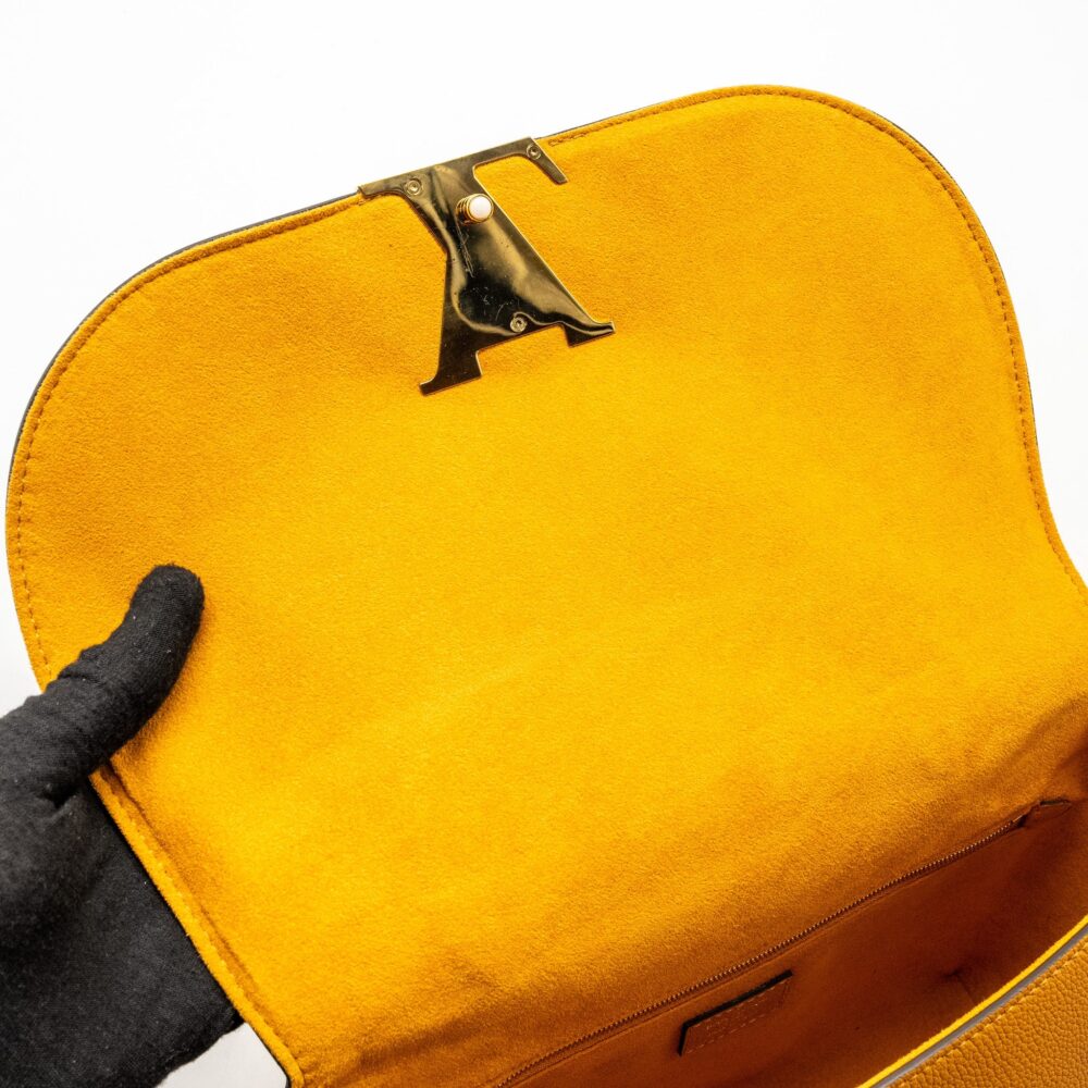 AAA Replica Louis Vuitton LV TOP HANDLE FLAP BAG CALFSKIN YELLOW GHW