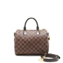 AAA Replica Louis Vuitton LV SPEEDY 25 DAMIER EBENE WITH STRAP