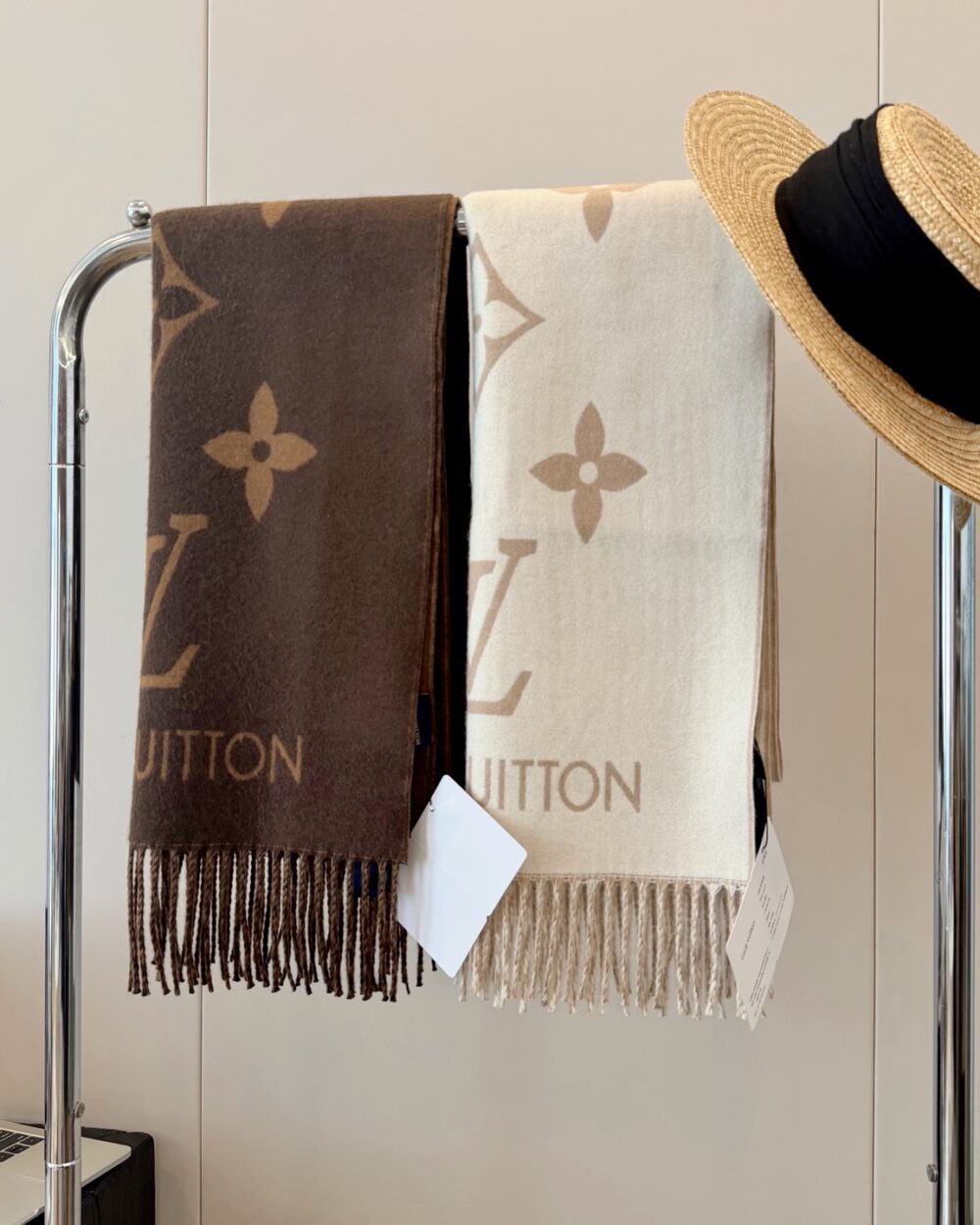 Louis Vuitton Brown Monogram Wool Scarf