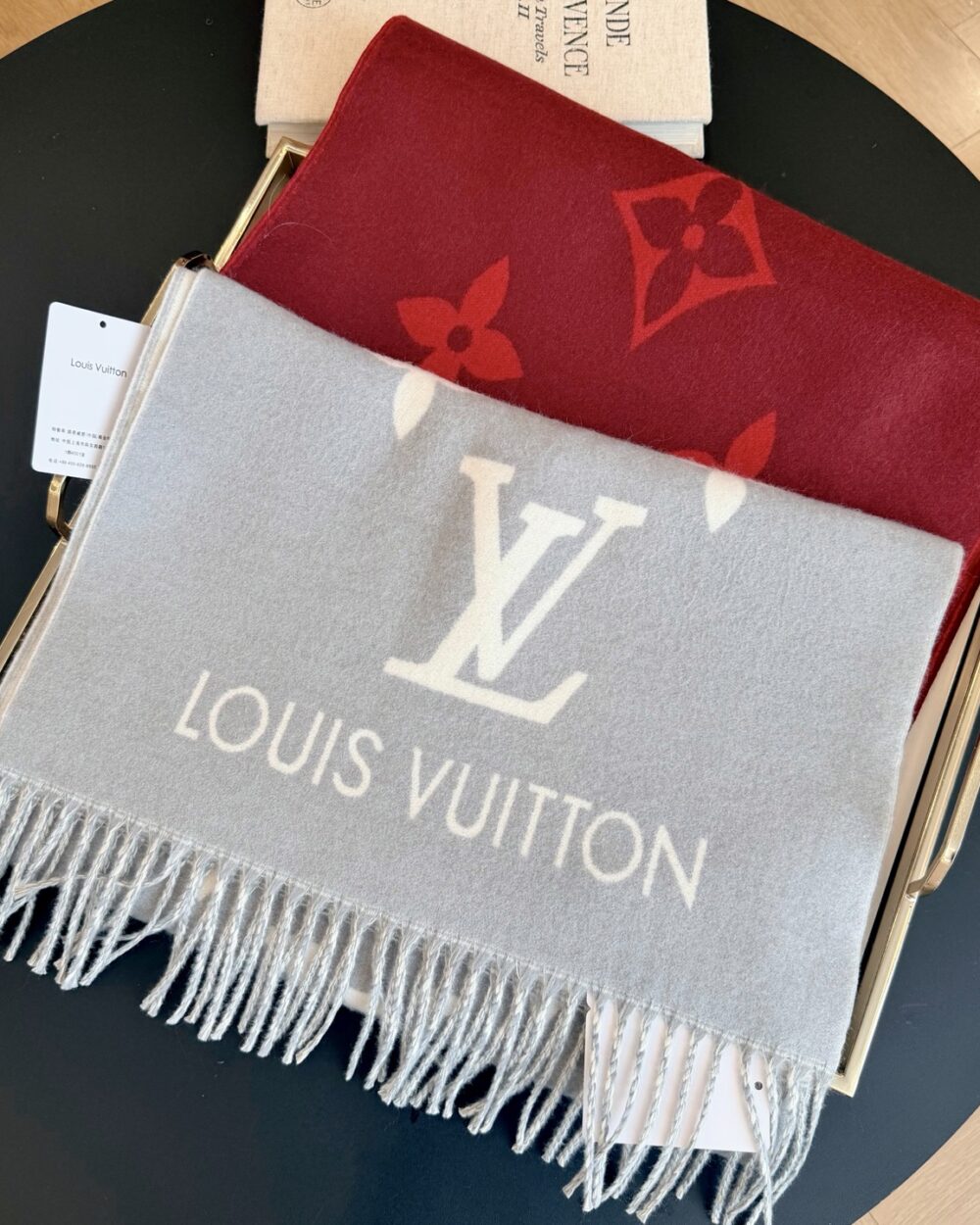 Louis Vuitton Red Monogram Wool Scarf