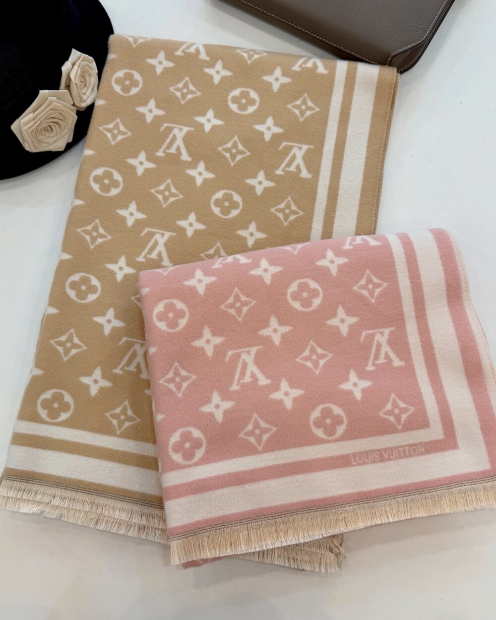 Louis Vuitton Grey Monogram Cashmere Scarf