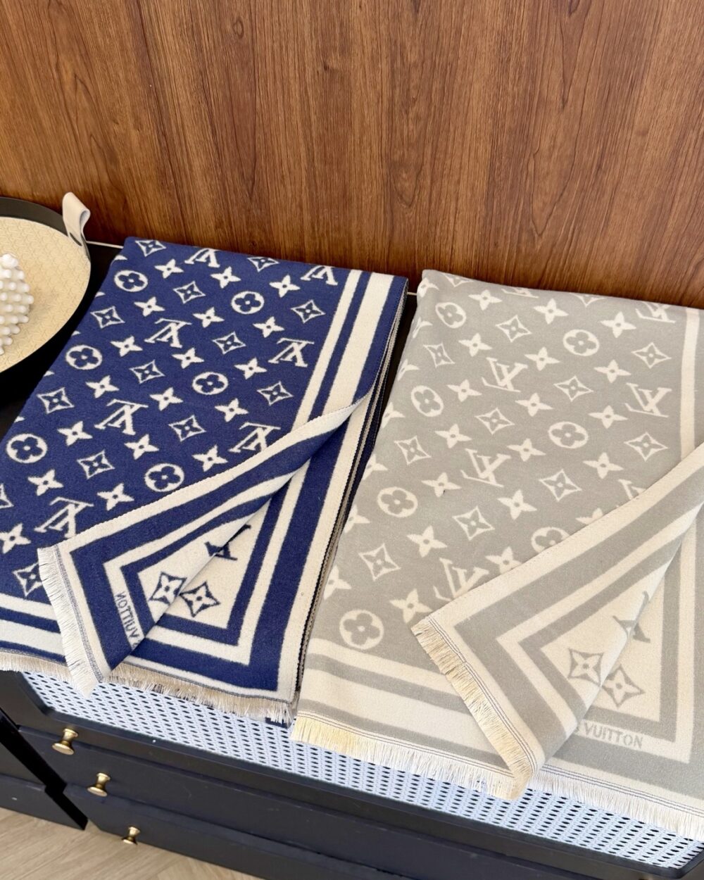 Louis Vuitton Navy Monogram Cashmere Scarf
