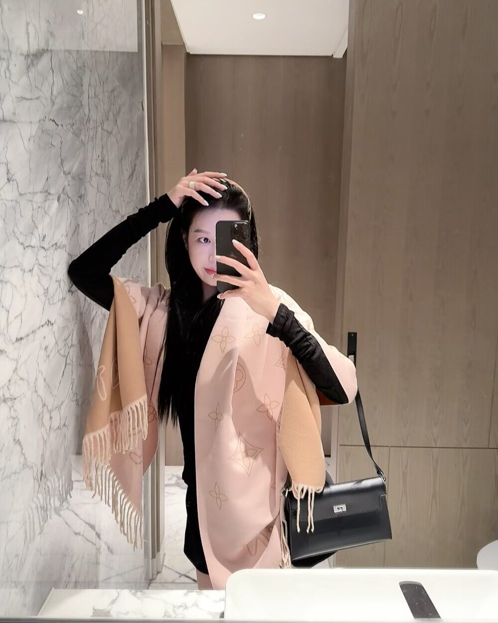 Louis Vuitton Camel Monogram Cashmere Scarf