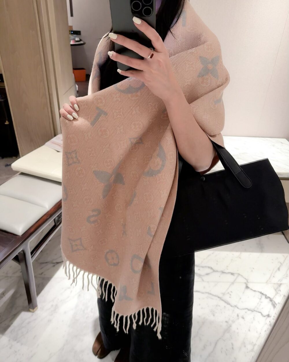 Louis Vuitton Pink Monogram Cashmere Scarf