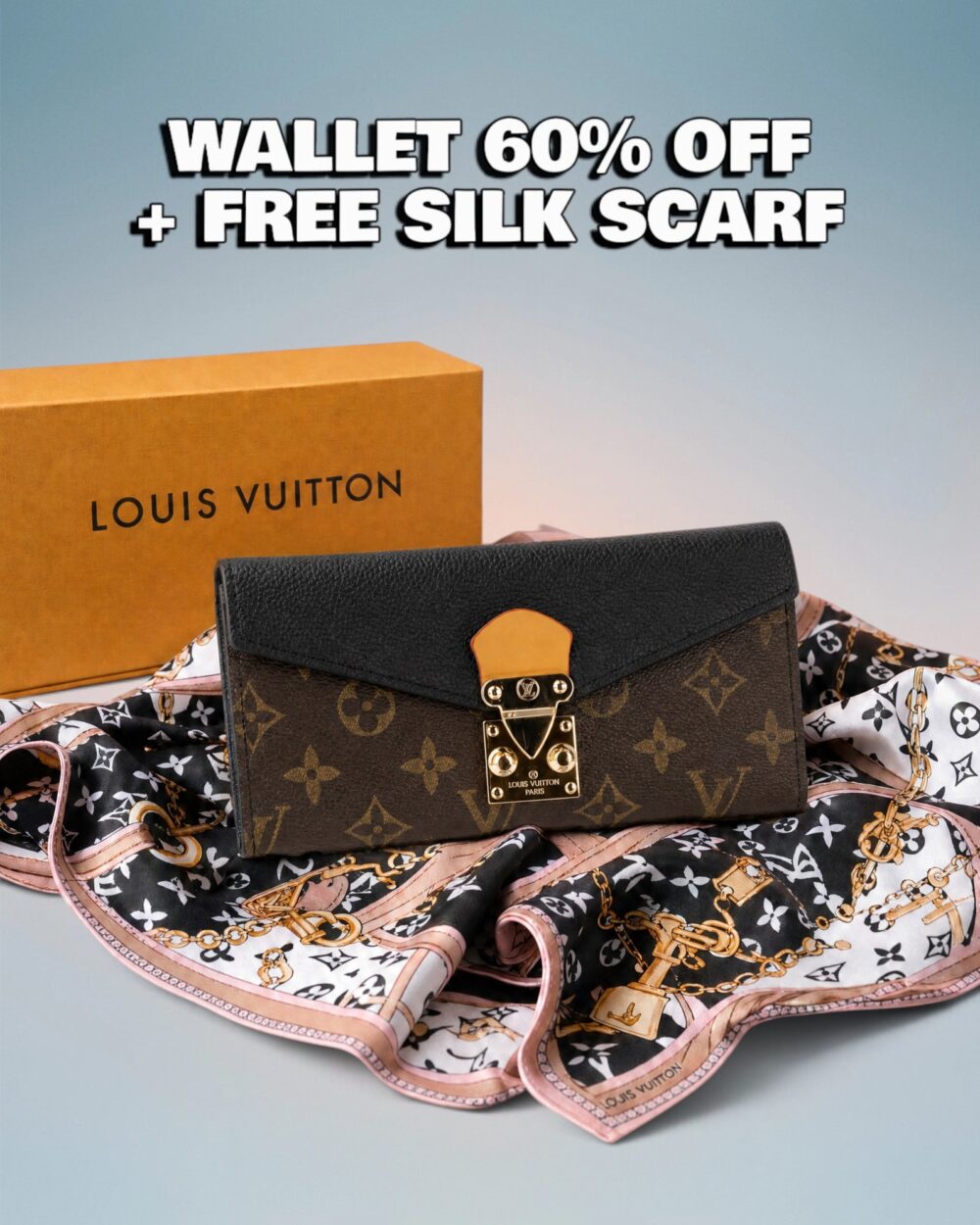 Louis Vuitton Black Monogram Canvas Pallas Wallet