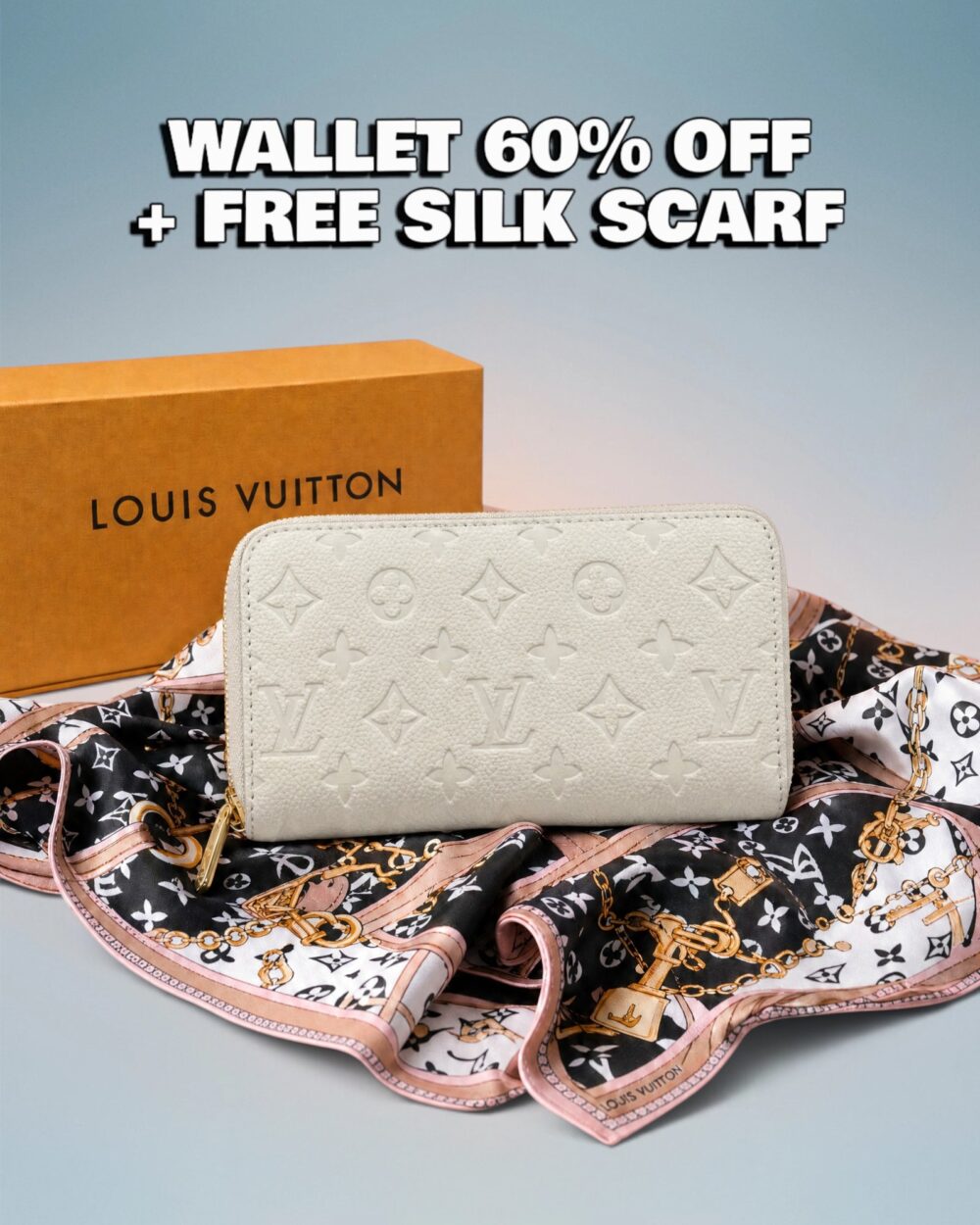 Louis Vuitton Cream Monogram Empreinte Zippy Wallet