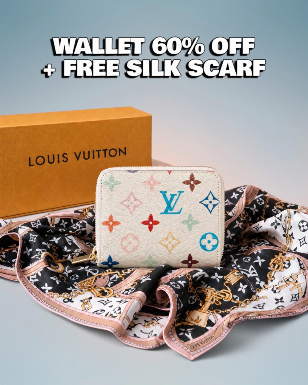 Louis Vuitton White Multicolor Monogram Zippy Coin Purse