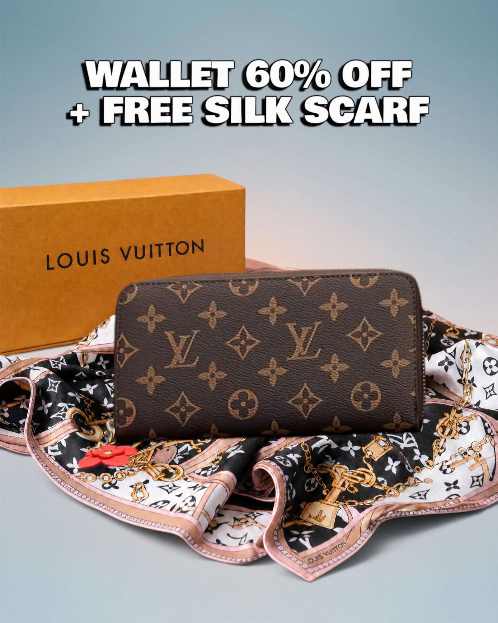 Louis Vuitton Brown Monogram Canvas Zippy Wallet