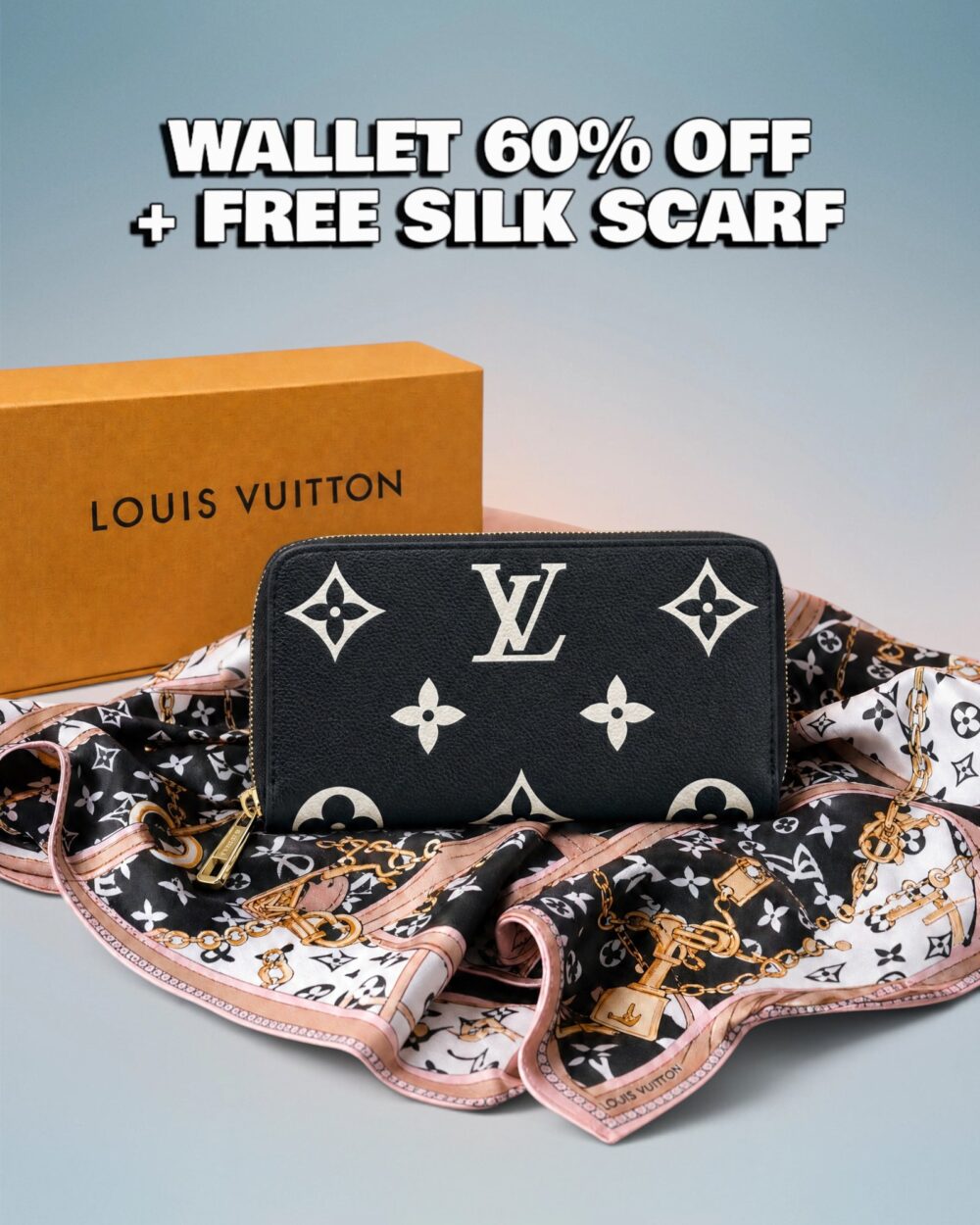 Louis Vuitton Black Bicolor Giant Monogram Empreinte Zippy Wallet